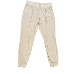 Victoria's Secret jogger ribbed lounge pants cream tan size medium